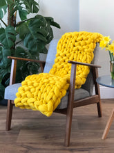 All Squared Away merino chunky knit blanket
