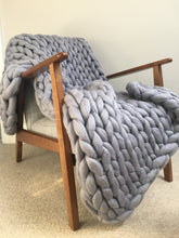 Chunky knit merino blanket/throw made to order