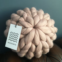 Chunky knit merino round cushion made to order