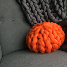 Chunky knit merino round cushion made to order