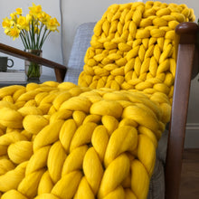 All Squared Away merino chunky knit blanket
