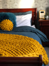 Chunky knit merino bed runner made to order