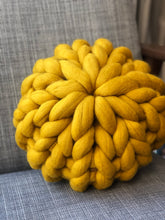 Chunky knit merino round cushion made to order
