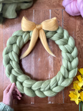 Springtime merino wreath decor