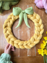 Springtime merino wreath decor