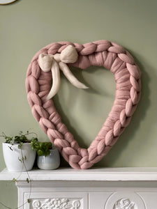 Handcrafted Woolly Heart Wreath