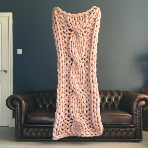 Do The Twist chunky knit bed runner / blanket made to order
