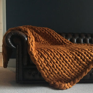 Chunky knit merino blanket/throw made to order