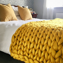 Chunky knit merino bed runner made to order