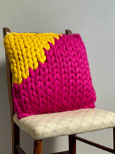 Rhubarb & custard merino cushion